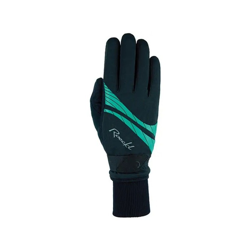 Warme Damen Langlaufhandschuhe Roeckl Etne Schwarz-türkis Warme Damen Langlaufhandschuhe Roeckl Etne Schwarz-türkis